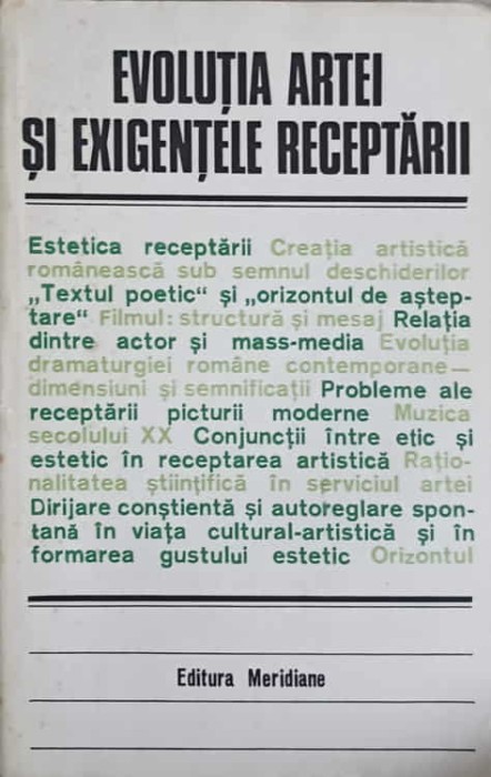 EVOLUTIA ARTEI SI EXIGENTELE RECEPTARII-DUMITRIU MATEI GHEORGHE STROIA-221091