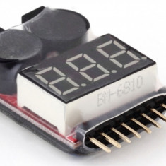 Indicator de alarma baterie Lipo / Li-ion / LiMn / Li-Fe buzzer alarm (b.2619)