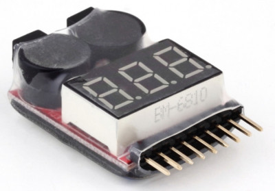 Indicator de alarma baterie Lipo / Li-ion / LiMn / Li-Fe buzzer alarm (b.2619) foto