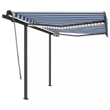 Cumpara ieftin Copertina retractabila manual cu LED, albastru &amp; alb 3,5x2,5 m