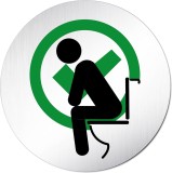 Semn din aluminiu cu pozitia pe toaletă