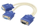 Cablu VGA 15pin Dual Soclu la Mufă 0,2m Bej