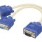 Cablu VGA 15pin Dual Soclu la Mufă 0,2m Bej