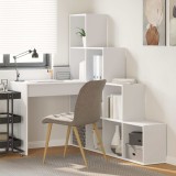 vidaXL Birou de colț Alb 101,5 x 149,5 x 149,5 cm Lemn compozit 3337241