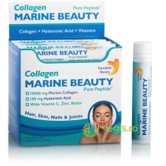 Marine Beauty - Colagen Marin Lichid Hidrolizat de Tip 1 si 3 pentru Piele, Unghii, Articulatii cu Acid Hialuronic, Siliciu, Biotina, Seleniu, Zinc si