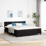 vidaXL Pat cu arcuri cu saltea cu headboard Negru 180 x 200 cm Catifea 3339256