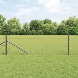 Set de Gard Set de 2 Gri Oțel Vopsit Electrostatic 25 x 0.5 m