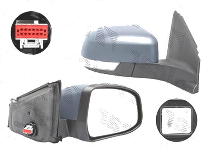 Oglinda exterioara Ford Mondeo (Ba7), 09.2010-02.2015, Dreapta, reglare electrica; grunduit; incalzita; geam convex; cromat; pliere electrica; cu sem