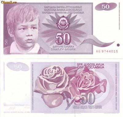 IUGOSLAVIA 50 dinara 1990 UNC!!! foto