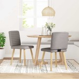 Scaune de bucătărie, 2 buc., gri taupe, material textil