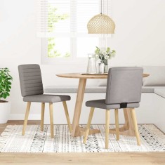 vidaXL Scaune de bucătărie, 2 buc., gri taupe, material textil