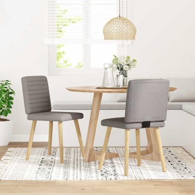 vidaXL Scaune de bucătărie, 2 buc., gri taupe, material textil 4101180 foto