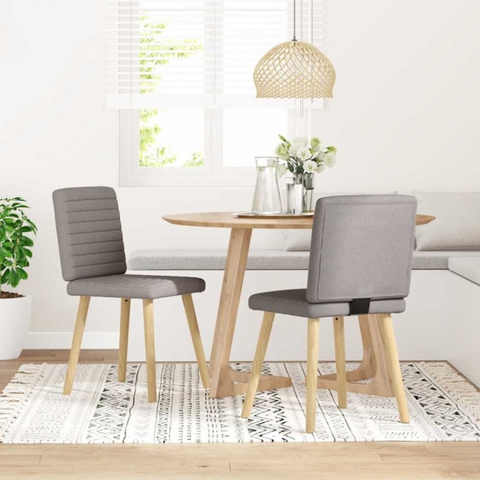 vidaXL Scaune de bucătărie, 2 buc., gri taupe, material textil 4101180