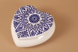 Cumpara ieftin Cutie de depozitare inimioara din ceramică decorativă Tatto Albastru
