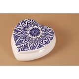 Cutie de depozitare inimioara din ceramică decorativă Tatto Albastru