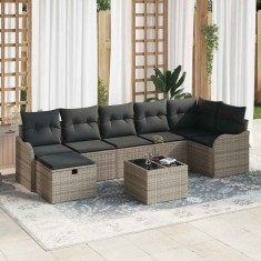 vidaXL Set de canapele pentru grădină 8 pcs Gri 287.5 x 122.5 x 85 cm