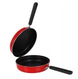 Cumpara ieftin Tigaie dubla cu 2 manere pentru omleta, diametru 24 cm, culoare rosie