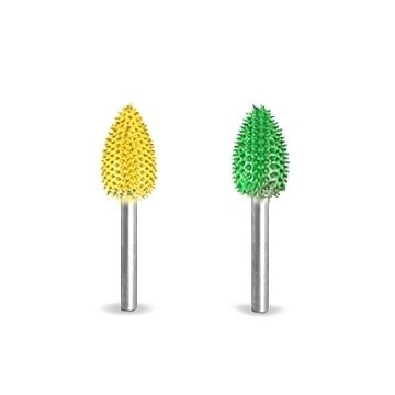 Plameň - pr.9,5 mm,stopka 3mm, Granulatie Saburr ASPRA - VERDE foto