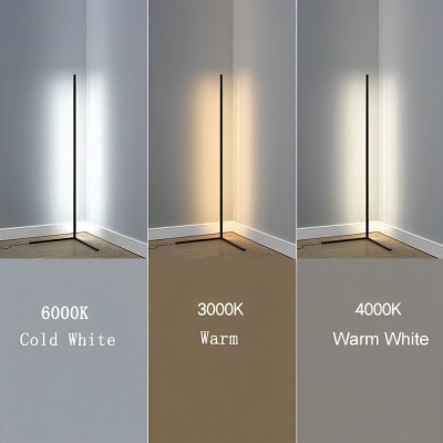 Lampă LED Podea, Model Unic, Selectare Lumină (Alb Rece-Calid-Alb), Culoare Neagră, Bază USB, Dimensiuni 42x2.3x130cm foto