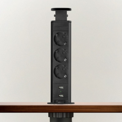 Distribuitor electric ascuns - 3 prize - negru mat - Delight Best CarHome foto