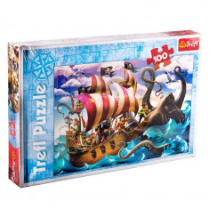 Puzzle copii Trefl, 100 piese, model pirati foto