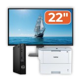 Pachet Dell OptiPlex 3090 Mini PC i3, monitor 22 inch si imprimanta