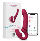 Strap-on Lovense Lapis Bluetooth Control, Free App, IPX7, Silicon, Rosu