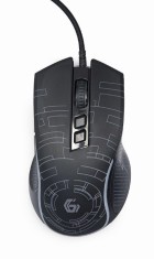 MOUSE GEMBIRD, gaming, cu fir, USB, optic, 3600 dpi, butoane/scroll 7/1, iluminare, cablu 1.5m, negru, &quot;MUSG-RGB-01&quot; (timbru verde 0.18 lei)