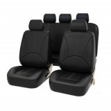 Set Huse Scaune Auto Ford Focus, Ortopedice, din Piele ECO, culoare Negru