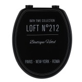 Capac Toaletă 45 Cm Mdf &ndash; Design Grafic &ndash; Negru | Capace Wc
