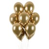 Set 10 baloane din latex chrome, flippy, model party, 13 cm, gold, 1 g