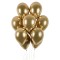 Set 10 Baloane din Latex Chrome, Cyrax, Model Party, 13 cm, Gold, 1 g