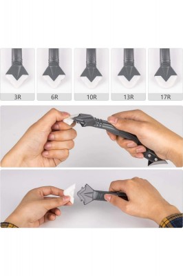 Set dispozitiv pentru modelare si curatare silicon Soft Trowel 3 in 1 , accesorii incluse, usor de utilizat, gri, Doty foto