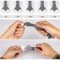 Set dispozitiv pentru modelare si curatare silicon Soft Trowel 3 in 1 , accesorii incluse, usor de utilizat, gri, Doty