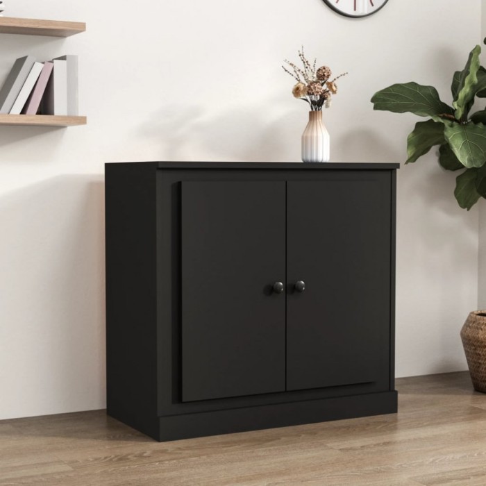 Servantă, negru, 70x35,5x67,5 cm, lemn prelucrat
