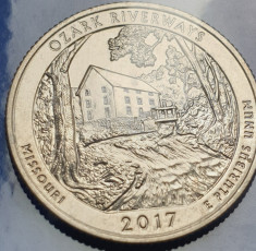25 cents / quarter 2017 USA, Missouri, Ozark Riverways, unc, litera S foto