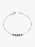 Cumpara ieftin Bratara din Argint 925 cu 5 Cristale Zirconiu Verde Smarald