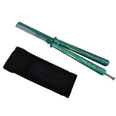 Briceag fluture de antrenament IdeallStore&reg;, tip pieptan, Warrior Pace, 23.5 cm, verde