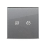 Panou sticlă securizată 2T Pulsar Touch NS gri 86x86mm pentru &icirc;ntrerupător tactil modern, finisaj elegant, rezistent, ideal design interior premium