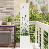 vidaXL Ghiveci de Grădină cu Panou Decorativ Alb 32 x 140 cm