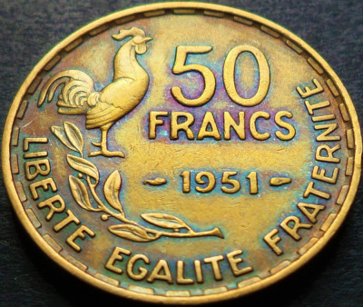 Moneda istorica 50 FRANCI - FRANTA, anul 1951 * cod 4759 B = patina foto