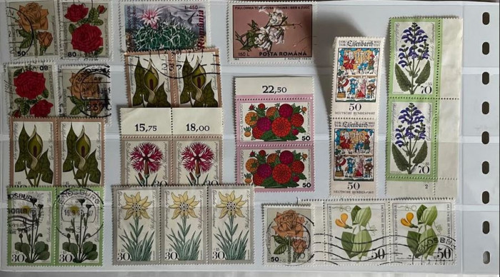 Lot de 26 timbre, tematica flora, Germania 1
