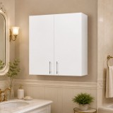 Dulap baie suspendat Roma, front MDF, 2 usi, polita, 60 x 68 cm, alb