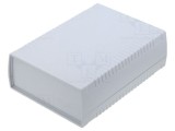Carcasă ABS gri IP54 cu panou, dimensiuni 136mm x 185mm x 60mm