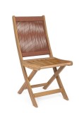 Cumpara ieftin Set 2 scaune gradina, terasa lemn acacia textil coral Danubio 42x61x90h