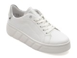 Pantofi sport RIEKER albi, W2601, din piele naturala