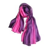 Șal din bumbac și satin, elegant, moale, &icirc;nfășurător, nuanțe de culoare, șaluri pentru femei (roșu trandafiriu)