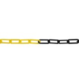 Lant din plastic, Vormann, pentru bariera, cu za ovala, galben + negru, 6 mm