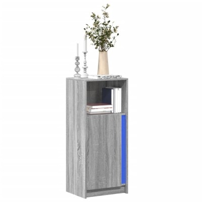 Gossi dulap cu led, gri sonoma, 42,5x34x100 cm, lemn prelucrat foto
