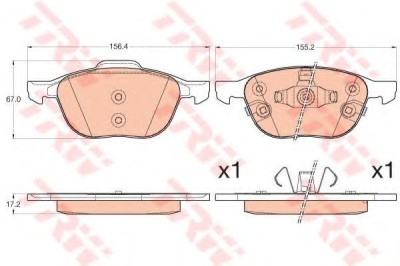 Set placute frana,frana disc FORD FOCUS III Turnier (2010 - 2016) TRW GDB2059 foto